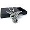 Stainless Steel Eagle with Skull Pendant Necklaces for Men, Stainless Steel Color