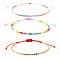 Bohemian Glass Seed Bead Rainbow Friendship Bracelets, Adjustable Stackable Bracelets, Mixed Color