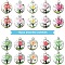 10Pcs Transparent Glass Pendants, Half Round, with Dried Flower inside, Mixed Color, 24x19.5x10mm, Hole: 2mm