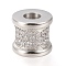 304 Stainless Steel European Beads, Large Hole Beads, with Cubic Zirconia, Vase, Stainless Steel Color, 9x10mm, Hole: 4mm