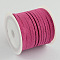 Faux Suede Cord, Faux Suede Lace, Medium Violet Red, 3x1.5mm, about 5.46 yards(5m)/roll, 25rolls/bag