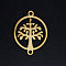 201 Stainless Steel Links connectors, Circle with Tree of Life, Golden, 19.5x15x1mm, Hole: 1.4mm