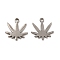 Non-Tarnish 201 Stainless Steel Pendants, Leaf Shape Charm, Stainless Steel Color, 11.5x11x0.5mm, Hole: 1.2mm