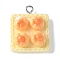 Opaque Resin Pendants, Imitation Food, Toast, with Platinum Plated Iron Loops, Yellow, 23x18x8.5mm, Hole: 2mm