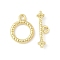 Textured Ring Alloy Toggle Clasps, Cadmium Free & Lead Free, Rack Plating, Golden, Rings: 16.5x13x2mm, Hole: 2mm, Bar: 7x20.5x4.5mm, hole: 2mm