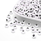 Acrylic Beads, with Horizontal Hole, Letter, Flat Round, Letter.R, 7x4mm, Hole: 1mm, about 3500pcs/500g