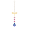Glass Pendant Decorations, Suncatchers, with Brass Findings & Octagon Glass Beads, for Home Decorations, Dragonfly Pattern, 300mm