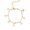 Alloy Charm Bar Link Chain Anklets for Women, Golden, Star, 8-5/8 inch(220mm)