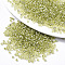 Glass Seed Beads, Fit for Machine Eembroidery, Silver Lined, Round, Yellow Green, 2.5x1.5mm, Hole: 1mm, about 444pcs/10g
