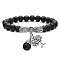 8mm Natural Lava Rock Stretch Bracelets, Tree of Life Alloy Charm  Bracelets for Women Men, Antique Silver