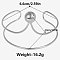 European and American Style 304 Stainless Steel Cuff Bangles for Women, Stainless Steel Color, Inner Diameter: 2-5/8 inch(6.6cm)