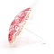 Doll Lace Umbrella Toy, Plastic Ancient Style Sun Umbrella Accessories for Micro Landscape Dollhouse Accessories, Pretending Prop Decorations, Red, 160x150mm