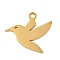 Ion Plating(IP) 304 Stainless Steel Pendants, Laser Cut, Pigeon Charm, Golden, 24x26x1mm, Hole: 2.5mm