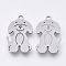 Tarnish Resistant 201 Stainless Steel Puppy Pendants, Laser Cut Pendants, Dog, Stainless Steel Color, 18x11x1mm, Hole: 1.4mm