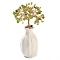 Natural Peridot Chips Money Tree Decorations, Random Mixed Porcelain Vase Base with Copper Wire Feng Shui Energy Stone Gift for Home Office Desktop Decoration, 48~62x140mm