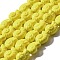 Handmade Porcelain Beads Strands, Spiral Shell, Yellow, 14.5~15x12.5x9mm, Hole: 2mm, about 25pcs/strand, 35.9~36cm