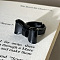 Bowknot Resin Open Cuff Rings for Women, Black, Inner Diameter: 17mm