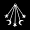 Non-Tarnish 201 Stainless Steel Pendants, Laser Cut, Moon with Star, Stainless Steel Color, 41x34.5x1mm, Hole: 1.8mm