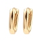 Brass Hoop Earrings, Oval, Light Gold, 14x10x3mm