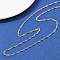 1.7MM Brass Singapore Chain Necklaces for Women Men, Platinum, 17.68 inch(44.9cm)