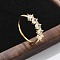 Brass Micro Pave Clear Cubic Zirconia Finger Rings, Cadmium Free & Lead Free, Real 18K Gold Plated, 5mm, Inner Diameter: 19mm