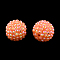 AB-Color Resin Rhinestone Beads, with Acrylic Round Beads Inside, for Bubblegum Jewelry, Coral, 16x14mm, Hole: 2~2.5mm
