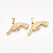 304 Stainless Steel Pendants, Gun Shape, Golden, 22x34x4mm, Hole: 7x4mm