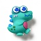 Big Eye Dinosaur Shape PVC Pendants, Turquoise, 49.5x44x25mm, Hole: 3mm