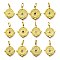304 Stainless Steel Rhinestone Pendants, Ion Plating(IP), Flat Round & Eye Charms, Mixed Color, 19.5x17x3mm, Hole: 4.5x3mm