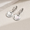 201 Stainless Steel Heart Hoop Earrings, Silver, 33x15mm