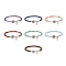 7Pcs 7 Style Natural Mixed Gemstone & Alloy Saint Benedict Medal Beaded Stretch Bracelets Set, 304 Stainless Steel Cross Charms Stackable Bracelets for Women, Inner Diameter: 2-1/8 inch(5.3cm), 1Pc/style