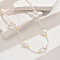 Fashionable Vintage Teardrop Imitation Pearl & Glass Sead Beaded Women's Long Necklaces, White