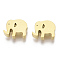 304 Stainless Steel Beads, Elephant, Golden, 7.5x9x3mm, Hole: 2mm