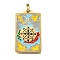 Tarot 304 Stainless Steel Enamel Pendants, Real 18K Gold Plated, Ion Plating(IP), Compass, 37.5x22x2mm, Hole: 6x3.5mm