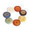7 Chakras Theme Natural Lapis Lazuli & Carnelian & Yellow Jade & Amethyst & Green Aventurine & Quartz Crystal & Red Jasper Healing Stones, Reiki Stones for Energy Balancing Meditation Therapy, Flat Round, 24.5x5mm