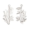 Brass Pendants, Cadmium Free & Nickel Free & Lead Free, Bamboo Charm, Real Platinum Plated, 27x14x4mm, Hole: 1.6mm