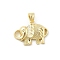 Brass Pendants, Cadmium Free & Nickel Free & Lead Free, with Elephant Charms, Real 18K Gold Plated, 14x20x5mm, Hole: 4x2.5mm