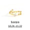 Twelve Constellation Brass Micro Pave Clear Cubic Zirconia Cuff Rings, Golden, Scorpio, Inner Diameter: Adjustable