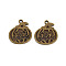 Halloween Tibetan Style Alloy Pendant Enamel Settings, Cadmium Free & Lead Free, Pumpkin, Antique Bronze, 23x20x1mm, Hole: 2mm