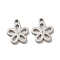 Non-Tarnish 304 Stainless Steel Charms, Flower, Stainless Steel Color, 12x10.5x1.4mm, Hole: 1.4mm