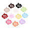 Spray Painted Alloy and Enamel Pendants, Cloud with Word With You, Mixed Color, 34x36.5x2mm, Hole: 3mm