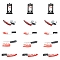 15Pcs 5 Styles Halloween Printed Opaque Acrylic Pendants, Knife, Mixed Shapes, 45~47x9.5~23x1.5~4mm, Hole: 1~1.8mm, 3pcs/style