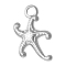 304 Stainless Steel Pendants, Starfish Charm, Stainless Steel Color, 17x12mm