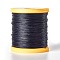 Round Waxed Polyester Cord, Micro Macrame Cord, Leather Sewing Thread, for Bracelets Jewelry Making, Beading Crafting Macrame, Marine Blue, 0.65mm, about 164.04 yards(150m)/roll
