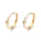 Brass Micro Pave Cubic Zirconia Hoop Earrings, Ring, Real 18K Gold Plated, 13x2.5mm