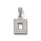 Ion Plating(IP) 304 Stainless Steel Micro Pave Cubic Zirconia Pendants, Polishing Charms, Rectangle, 11.5x7.5x1.8mm, Hole: 4x2.5mm