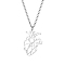 Non-Tarnish Stainless Steel Pendant Necklaces, Origami Heart, Stainless Steel Color, 17.72 inch(45cm)