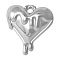304 Stainless Steel Pendants, Melting Heart Charm, Stainless Steel Color, 17x16mm