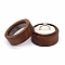 Round Wood Ring Storage Boxes, Wooden Wedding Ring Gift Case with Velvet Inside and Visible Window, for Wedding, Valentine's Day, White, 50x35mm