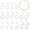 8 Styles Brass Toggle Clasps, Cadmium Free & Lead Free, Long-Lasting Plated, 925 Sterling Silver Plated, 10.5~13.5x8.5~11x1~3mm, Bar: 4~4.5x13.5~17x1~3mm, Hole: 1~1.2mm, 2sets/style